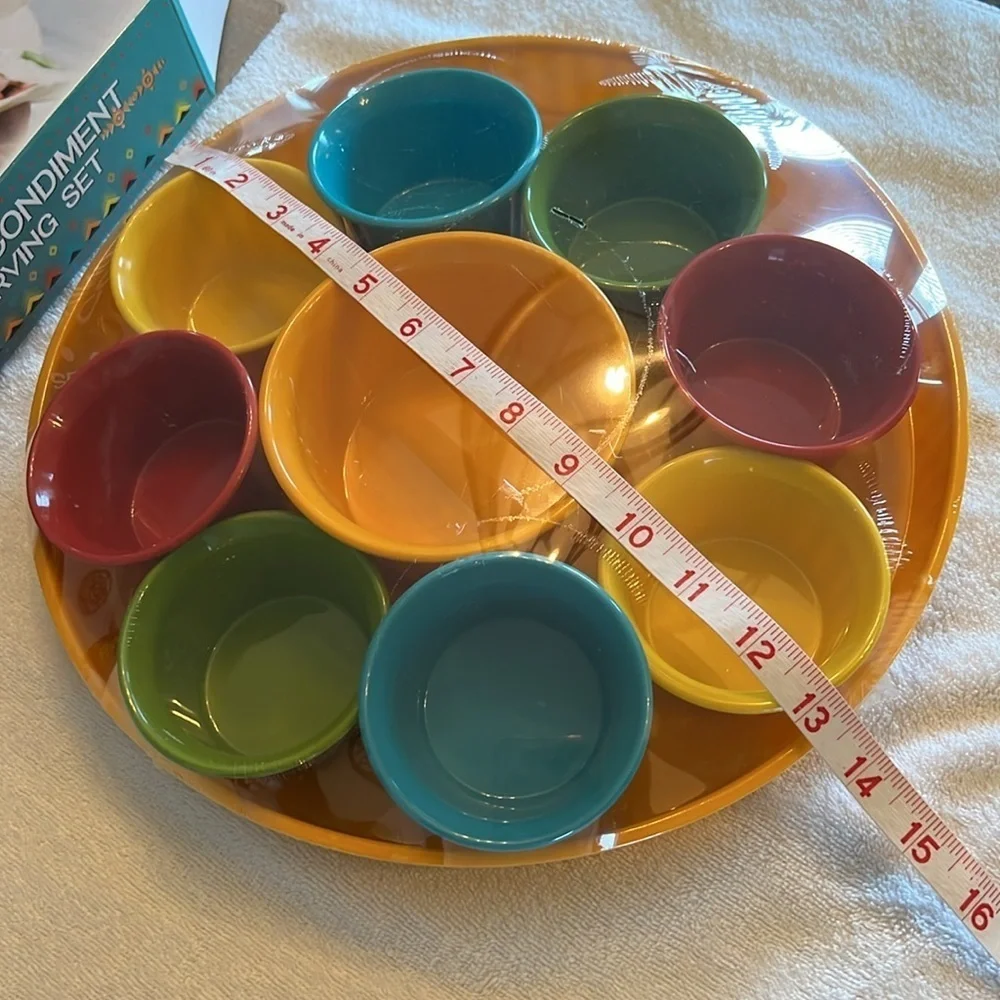 Parini 10 piece melamine condiment serving set NWT